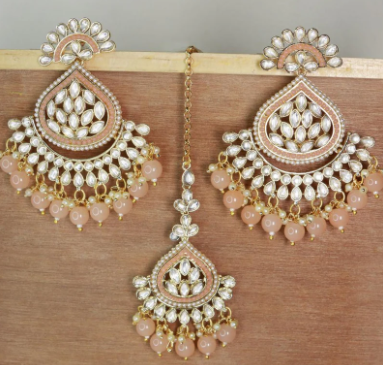 Kundan Pearl Mangtika & Earing