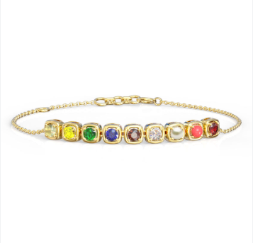 Navratna Gems Cudff Bracelet