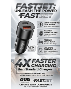 OUD Fastjet 45W Metal Car Charger