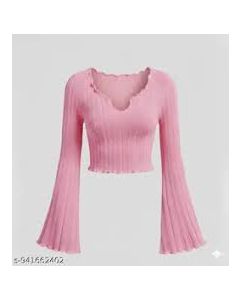 Flared Sleeve Designer Crop Top