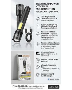Tiger Head Power Tactical Multifunction Flashlight 