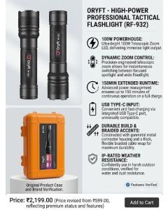 Oryft High-Power Professional Tactical Flashlight