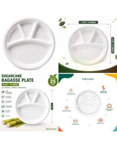 Sugarcane Bagasse plate(4cp)