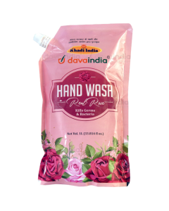Hand Wash Real Rose Refill Pack (1 Ltr) (Khadi-Davaindia)