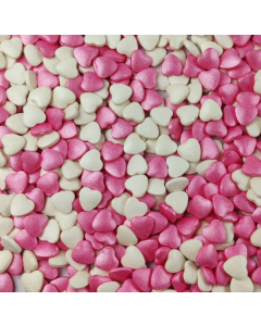 Pink & White Edible Hearts