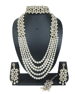 Golden White Pearl Kundan