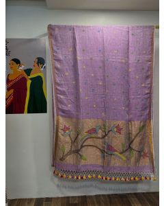 Handloom Linen Paithani